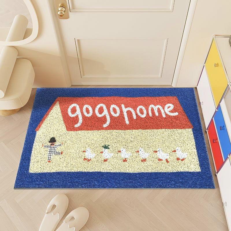 

Ins Wind Cat Entry Door Silk Ring Non-slip Mat Entering The Door Entry Pvc Foot Pad Dirt-resistant Carpet Porch Door Mat 40X60cm 15.7X23.6in
