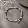 XP Jewelry -- 50 cm x 4 mm Gold Plated 18 k / White Beads Necklaces for Women Men Fashion Jewelry