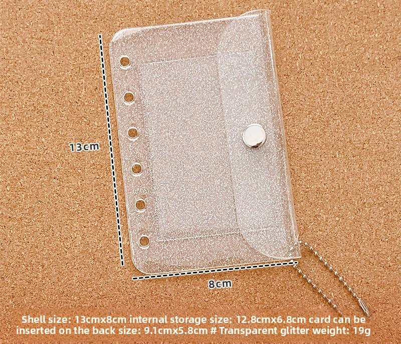 A7 Loose Leaf Card Holder Case PVC Transparent Glitter Storage Bag Note Book Inner Bag Card Cover Sleece INS Original