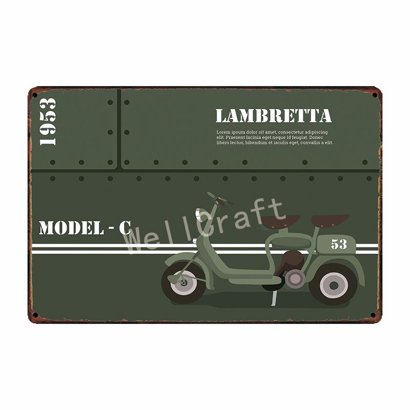 [ WellCraft ] Lambretta Motor Tin Sign Home Wall Plaque Painting Store Decor 20*30 CM FG-204