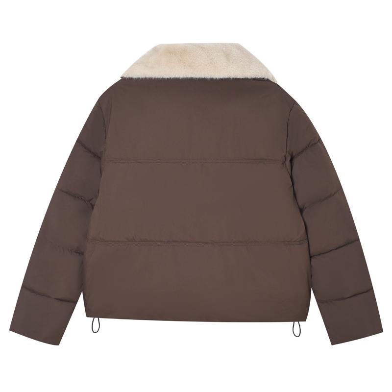 Fashion Women's Winter Jackets Faux Fur Collar Casual Thick Short Parkas Female Warm Coat