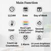 Large Digital Wall Clock with Mood Light TEMP Date Week 2 Alarm Auto Dimming Count-up Countdown Table Clock 12/24H DST LED Clock