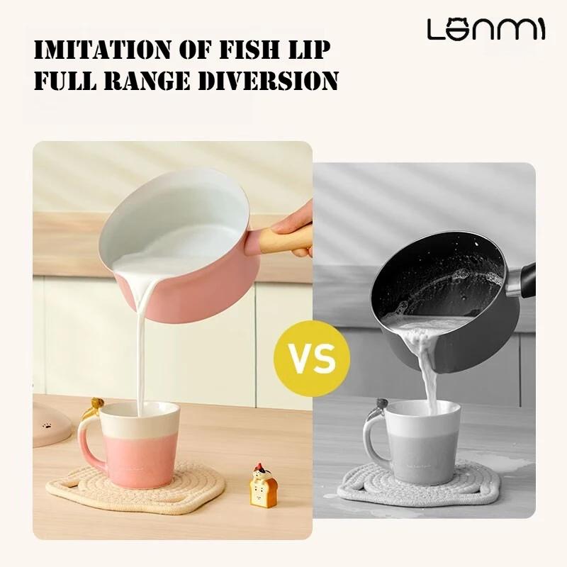 LANMI 18cm Non Stick Milk Pot Aluminum Alloy Baby Food Pot Saucepan Heat The Milk Multi-functional Pot Easy To Clean for Home