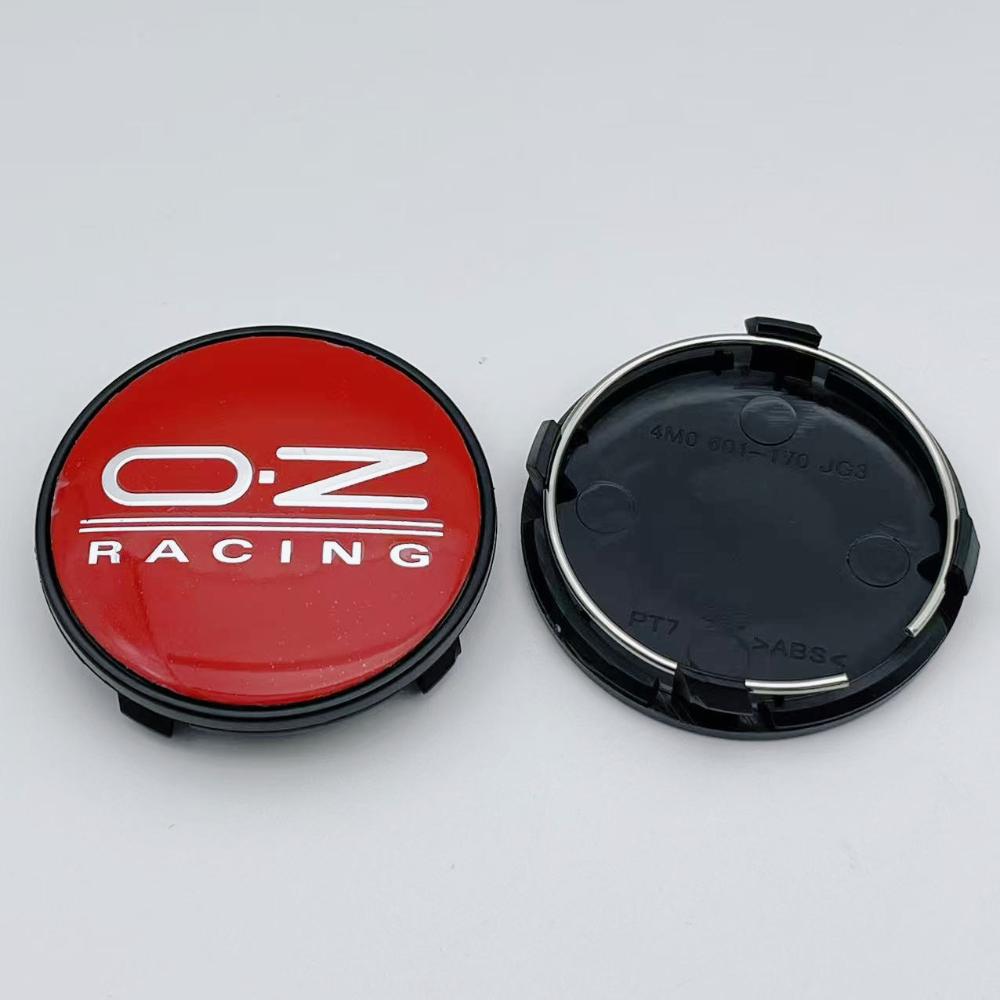 4 Stück 61MM ( 56MM Innendurchmesser) Auto-Radnabendeckel Mit O.Z OZ Racing Logo Plakette Räder Nabenkappe Felgennabenkappe Abdeckung Ersetzen Auto Zubehör