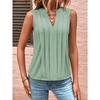 IHUASU Women's Summer Fashion Temperament Elegant Pleated V-neck Tank Top