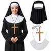 1/3Pcs Victorian Halloween Gothic Costume Nun Collar Gothic Hat White Collar  Costume Party