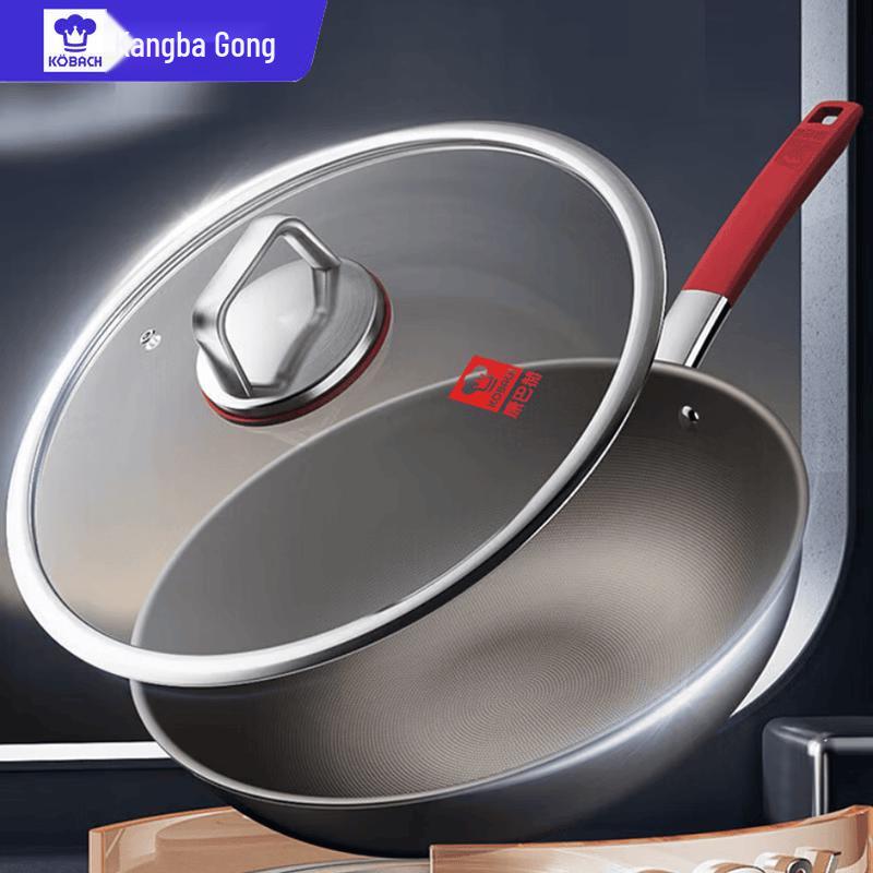 KOBACH Pure Titanium Uncoated Non-stick Wok, 30cm