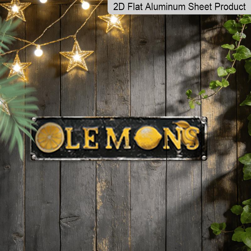 [Vintage Lemons Sign] Rustic Aluminum Decorative Sign 15.7x3.9 Vintage "LEMONS" Metal Wall Art Sign | Farmhouse Decor for Entryway, Porch, Bedroom