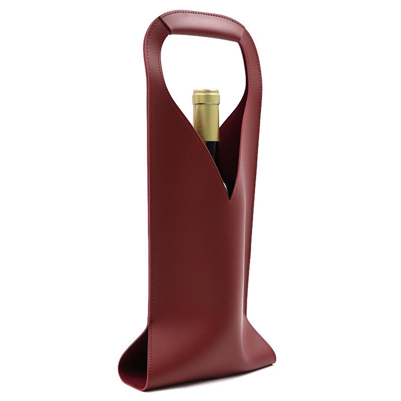 Retro PU Leather Red Wine Bag - Holiday Gift for Elders