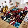 Hot Sale Non Slip Area Rug Alphabet Neon Pattern Soft Cozy Vibrant Indoor Living Room Bedroom Kids Room Decor Floor Rug