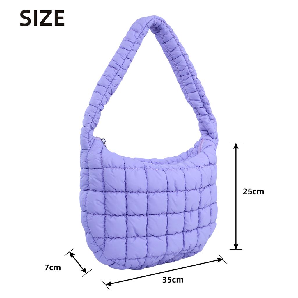 Quilted Cloud Bag Folded Bubble Cotton Rhombus Portable Underarm Bag Premium Personality Design Fashion Shoulder Bag