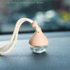 6ML Empty Car Air Freshener Pendant Perfume Glass Bottle With Wooden Caps Refillable Car Essential Oil Diffuser Bottle
