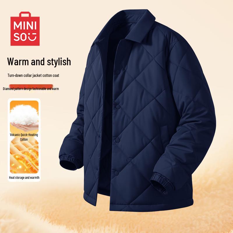 

MINISO Men s Fleece Lined Collared Winter Jacket 2XL