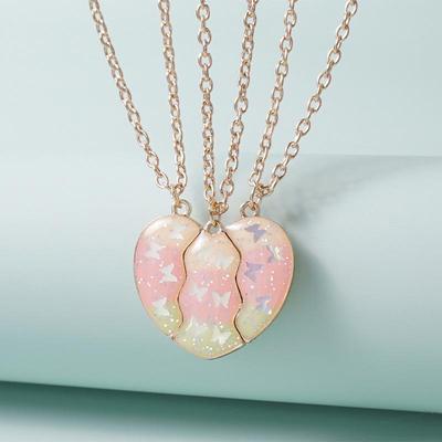 Collana con Cuore Magnetico e Farfalla a Goccia d'Olio per Bambini
