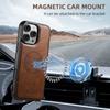 2 In 1 Detachable Magnetic Card Holder Waxed Grain Leather Case for iPhone 17 Pro Max 16 15 14 13 Shockproof For Magsafe Cover