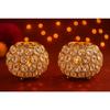 Pack of 2 Tea Light Crsytal Candle Holder - Pooja Diya Decoreation Items for Home Diwali Brass Puja Item Unique Christams Diwali Gift