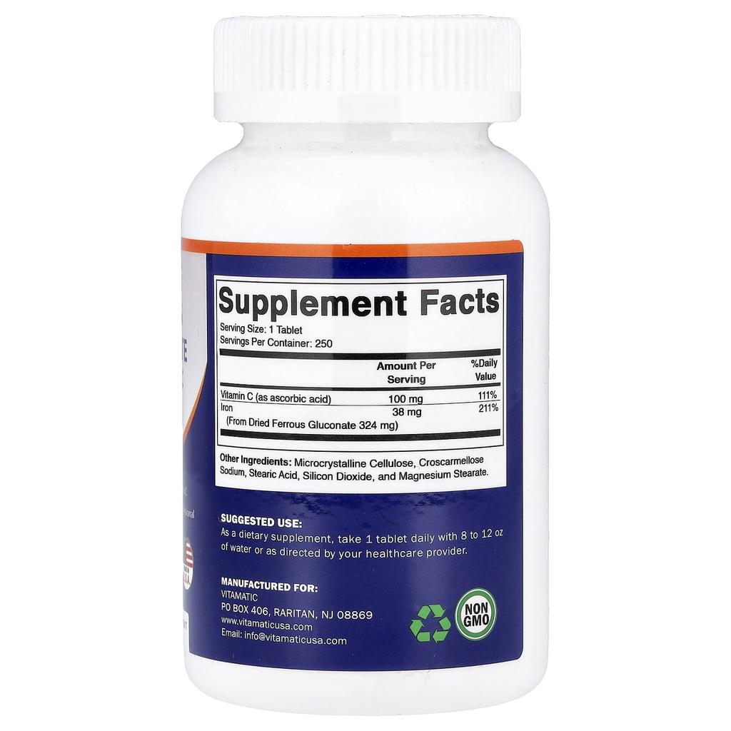 Vitamatic Gluconate + Vitamin C, 250 Tablets