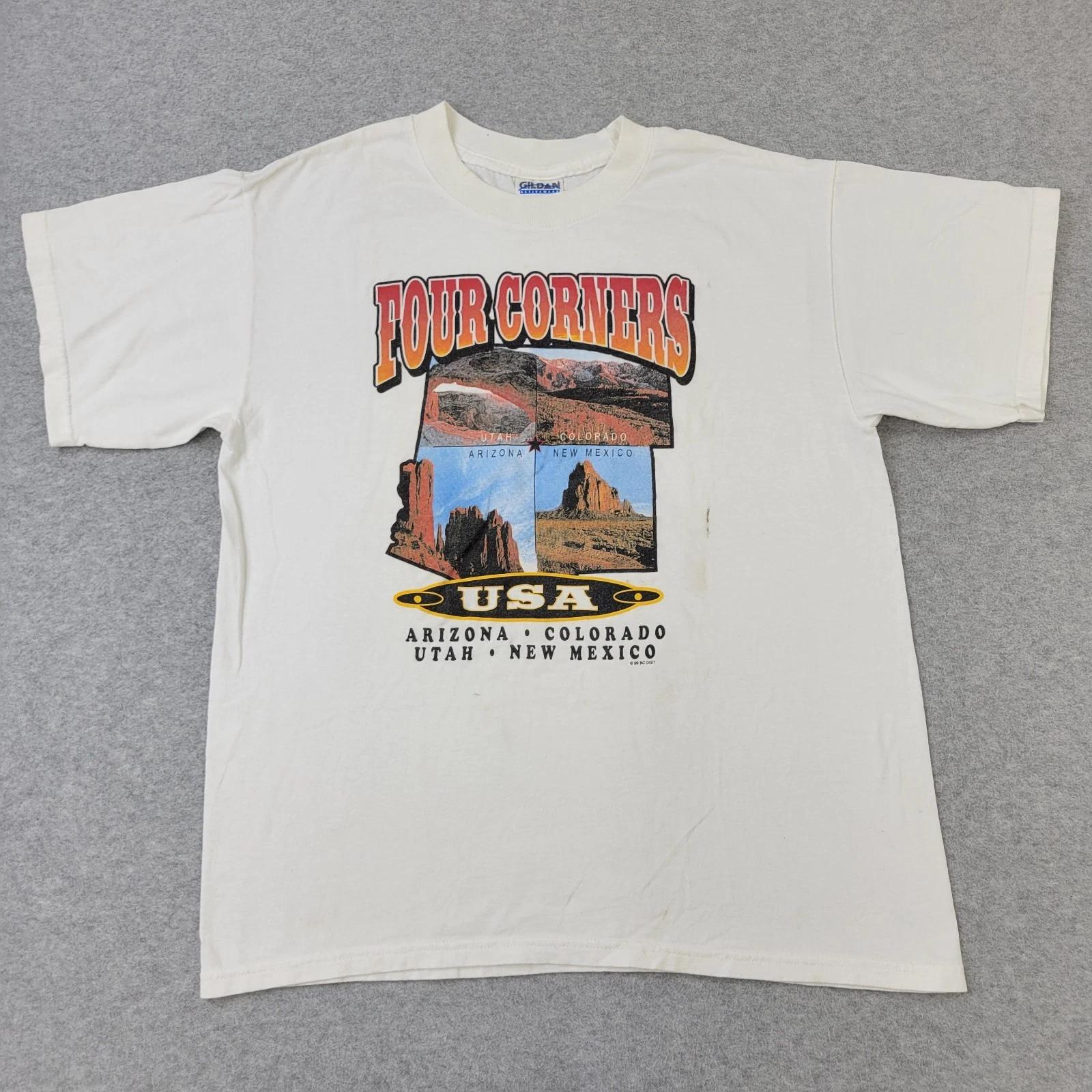 Four Corners USA Shirt Mens Large VTG 90s Arizona Colorado Utah & New Mexico S