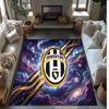Juventus FC bedruckter Flanell-Teppich rutschfest weicher Polyester-Bodenbelag Indoor-Dekormatte für Schlafzimmer Wohnzimmer Sofa