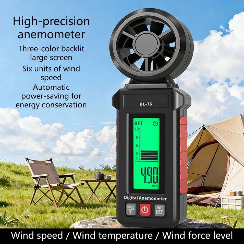 Handheld Wind Guage Speed Meter Anemometer With High Precise Measurement And 6 Unit Option For Industrial Outdoor Use
