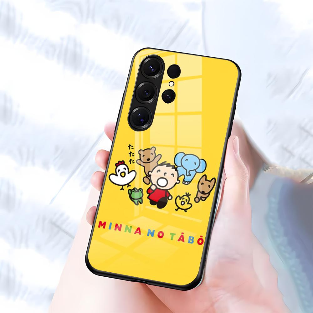 M-MINNA NO T-TABO Phone Case For Samsung S26 S25 S24 FE S23 S22 S21 Plus S20 Ultra Note20Ultra Black Glass Cover