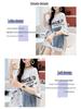 Women's Mid-Length 2025 Denim Patchwork Cotton T-Shirt - Plus Size, Short Sleeve, Round Neck for Summer
