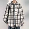 Plaid Shirt Jacket Men's Spring and Autumn New Casual Loose Couple Lapel Jacket