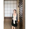 Kumikumi Idle Style Cardigan Outerwear Inner Wear Streamer Vest Sling Women Autumn Slimming Skirt Three-Piece Set