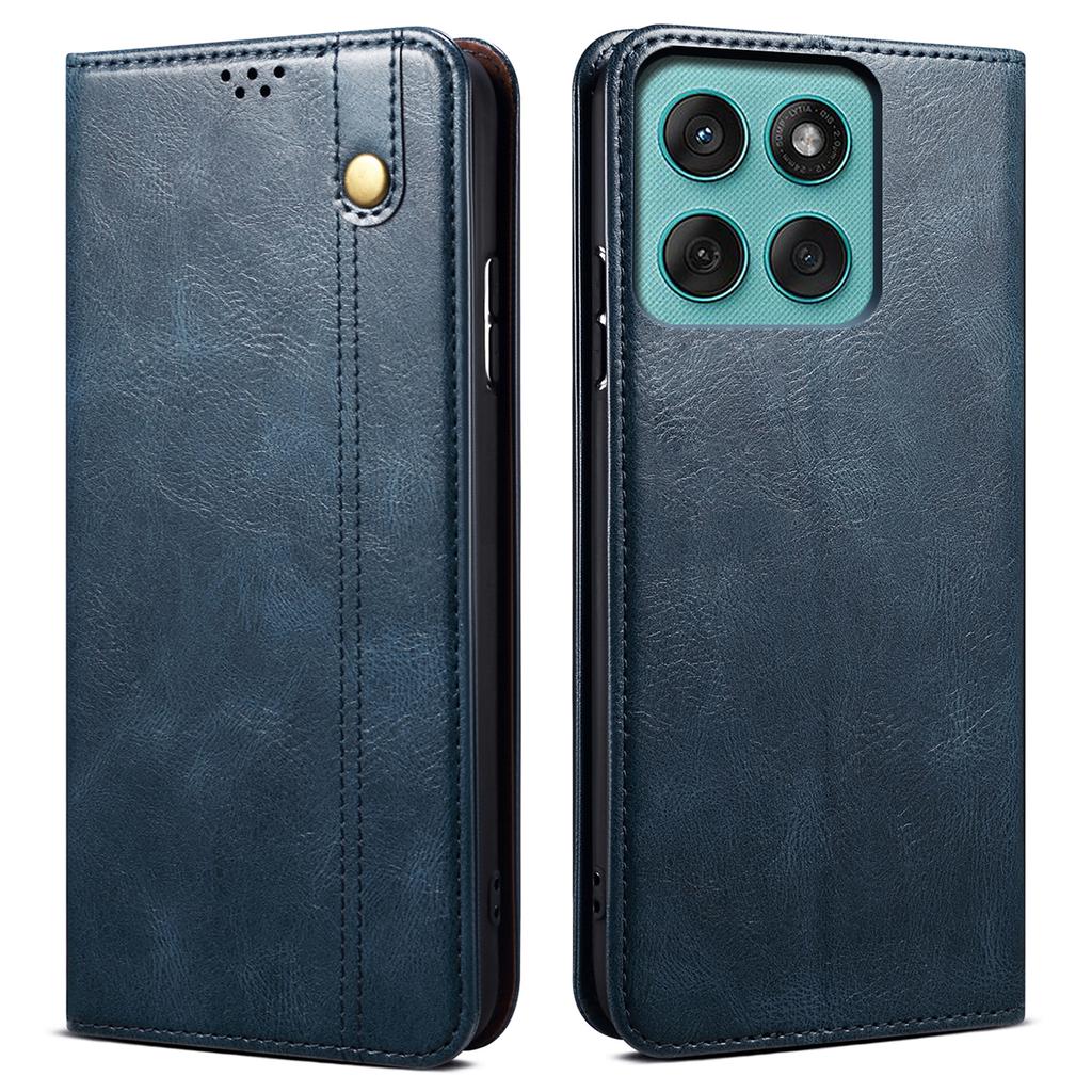 Pro Motorola Edge 60 Pro 5G Pouzdro Textura Crazy Horse Voskovaná Kůže Peněženka Stojánek Kryt na Telefon