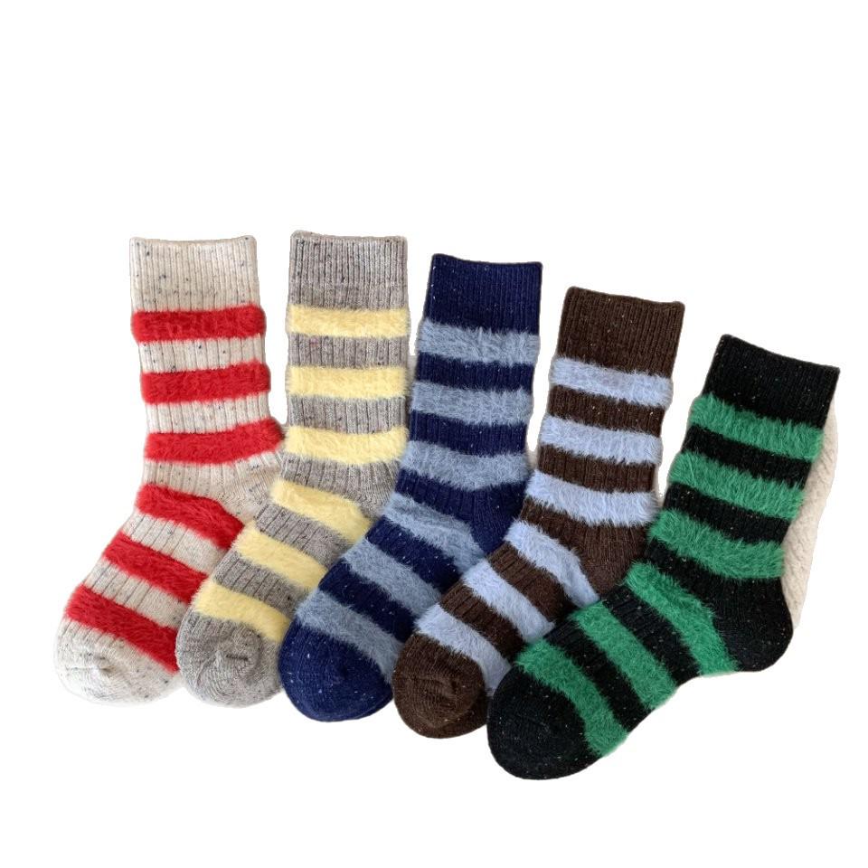 Women's Winter Wool Blend Chunky Knit Socks - Color Block, Speckled, Striped, College Style, Long & Warm.