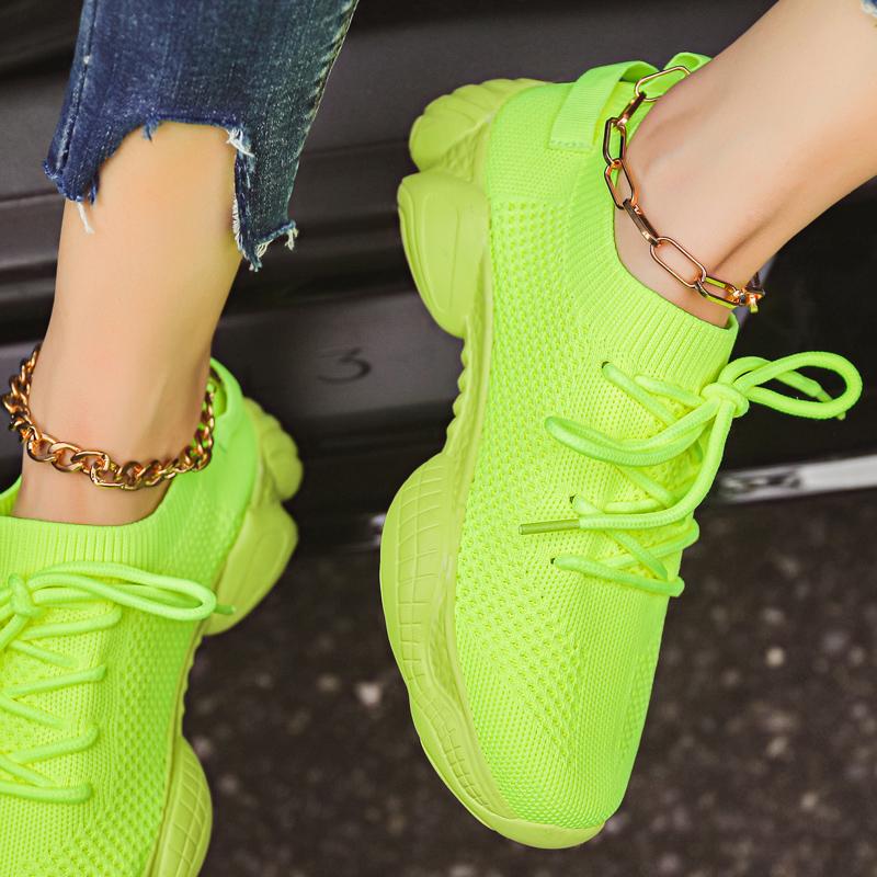 

модные туфли на плоской подошве, массивные кроссовки, женская обувь, летняя повседневная обувь из дышащей сетки, размер плюс 44, обувь на платформе, спортивная обувь для бега, вулканизированная обувь 44 светло-зеленый