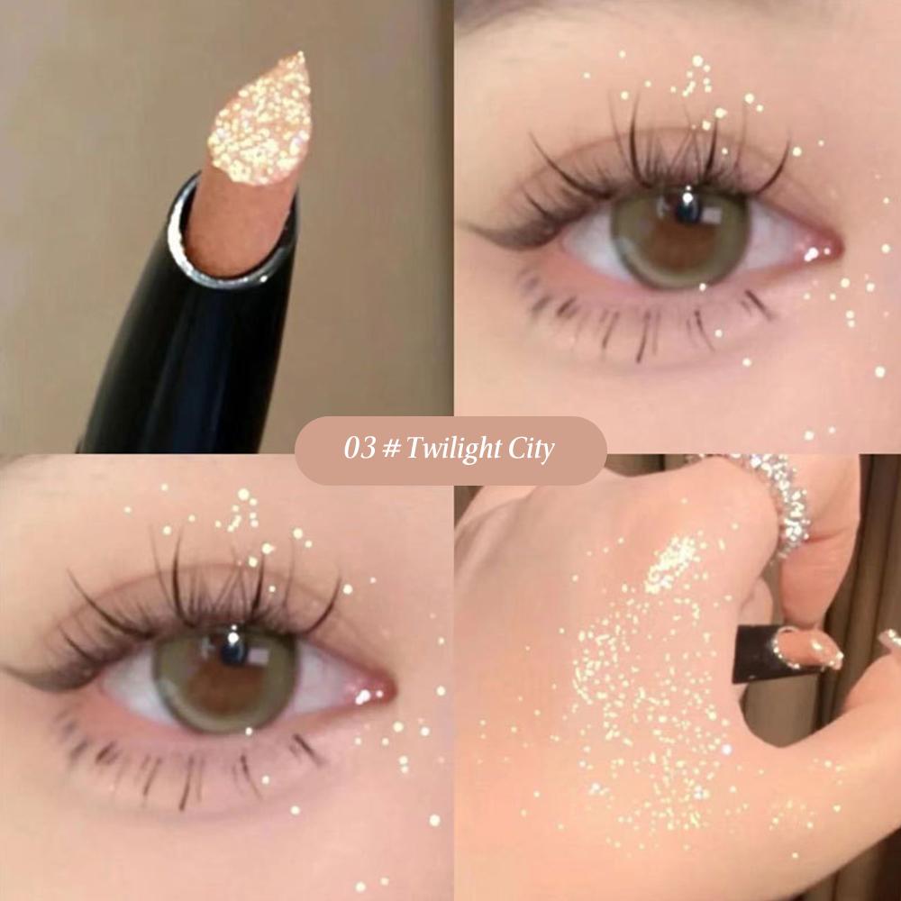HERORANGE Shimmering Highlighter Pearlescent Eyeshadow Pen Shimmering Eyeshadow Stick Multi-purpose Cosmetics