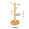 Wood Mug Holder 6 Hook Coffee Mug Tree Holder Mug Hanging Display Rack Drinkware Shelf Tea Cup Storage Holder Stand Kitchen