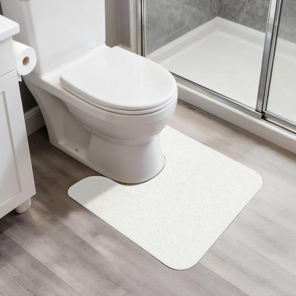 Weaving Jacquard Bathroom Mat Anti Slip Rubber Bottom Absorbent Pad Easy To Clean Anti Slip and Dirt Resistant Toilet Cushion Home Bathroom Set
