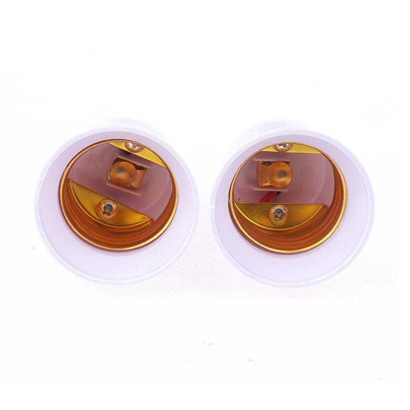 2Pcs E14 To E27 E14-D27 Adapter Conversion Socket Fireproof Plastic Converter Socket Bulb Adapter Lamp Holder Adapter