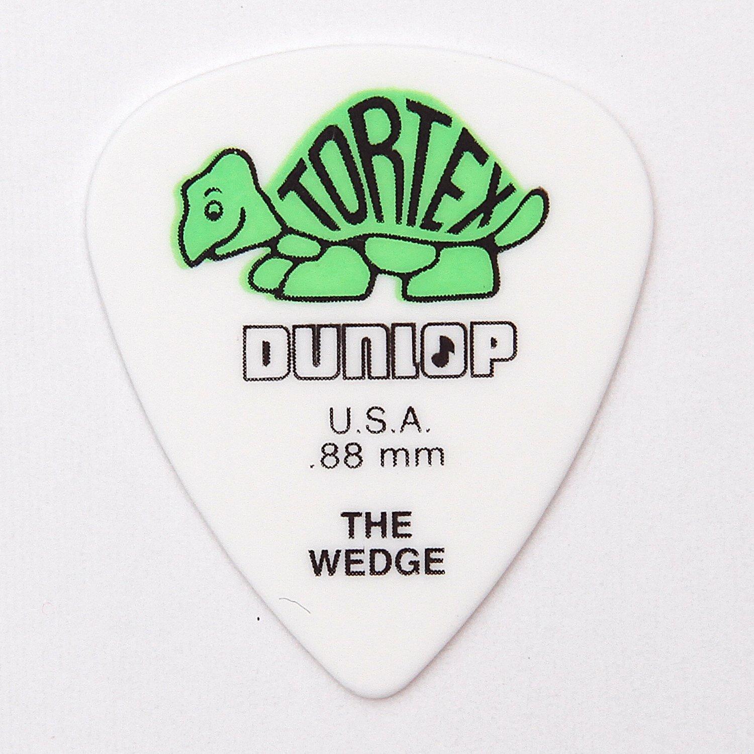 

Jim Dunlop Tortex Wedge Picks (24-Pack) with 0.88mm Tortex Wedge Picks and Musent Custom Players Picks | 424B088-GRN-24P