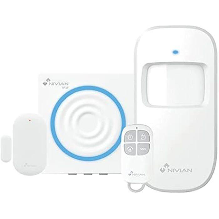 Système D'alarme Nivian Pour La Maison Et L'entreprise Sans Frais Mensuels | Kit D'alarme WiFi Avec Télécommande Via L'application