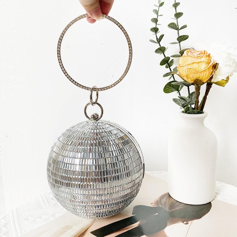 Sparkling Rhinestone Ball Evening Clutch Bag