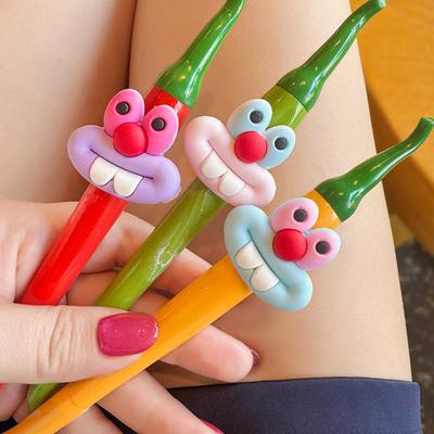 Simpatica Penna Gel Bambini Cartone Animato Forma di Peperoncino Penna a Sfera Ufficio