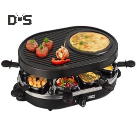 1/4 Pezzi Mini Padella Grill per Raclette Rivestita Antiaderente Piastra Grill Forma Quadrata Triangolare Accessori per Sciogliere il Formaggio