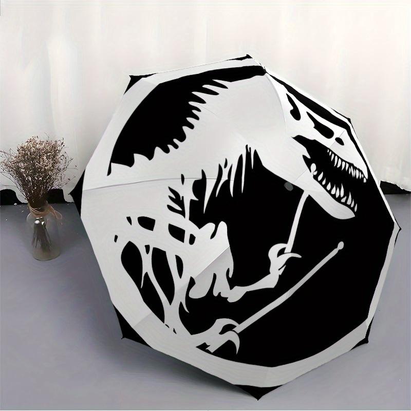 1pc Dino Dinosaur Automatic Open/close, Heavy-Duty Iron Frame & 8-Rib Structure, Compact Folding Umbrella for Women/Men, All-Season Travel, 104
