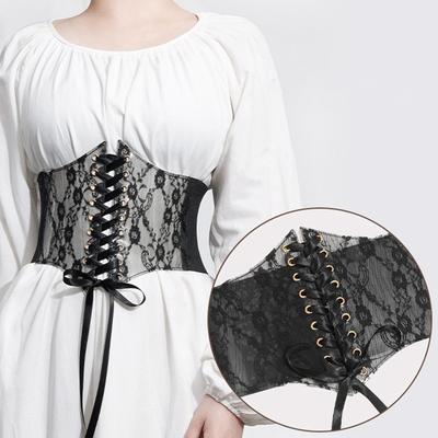 Dames brede kanten tailleband met verstelbare tailleband en decoratie taillekorset