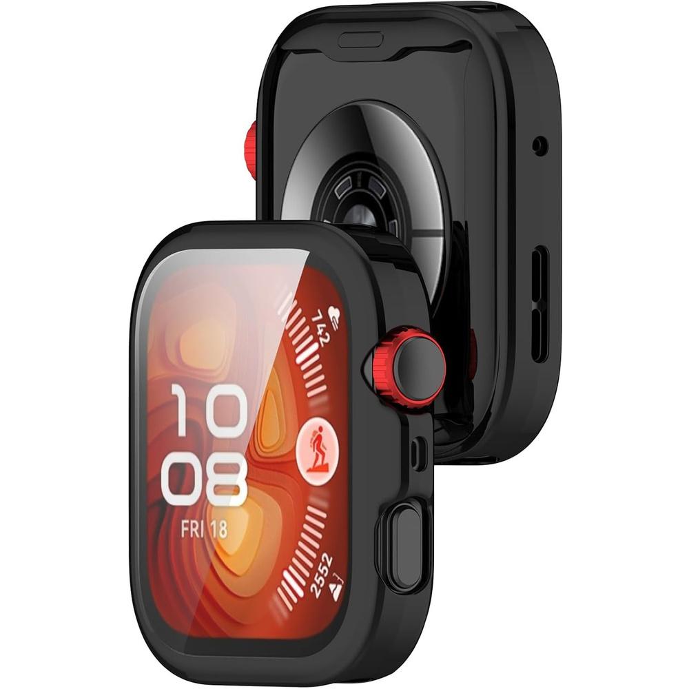Milanese Bracelet + Case with Screen Protector for Huawei Watch Fit 4 Pro, Black