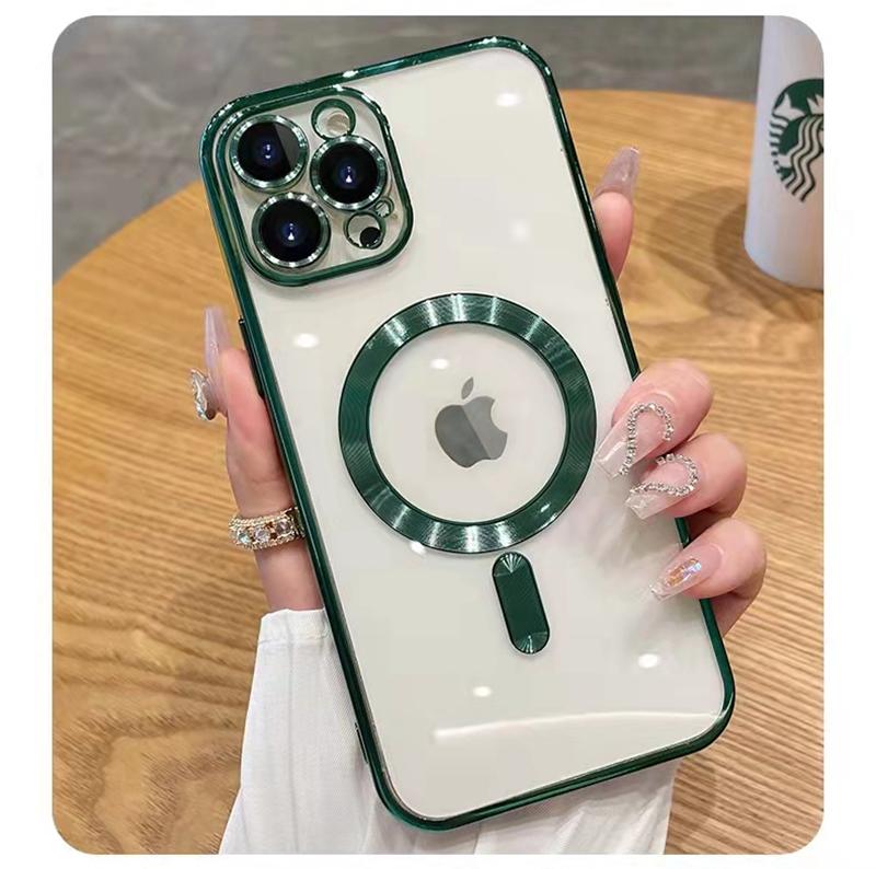 Luxury Wireless Charging Transparent Magsafe Case For iPhone 15 14 13 12 11 Pro Max X XR XS Plus Soft Cover