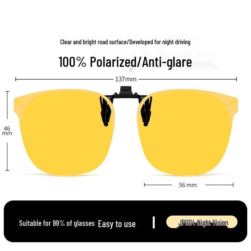 Occhiali da Sole Polarizzati Clip-On Ribaltabili da Uomo - Protezione UV per la Guida Giorno/Notte
