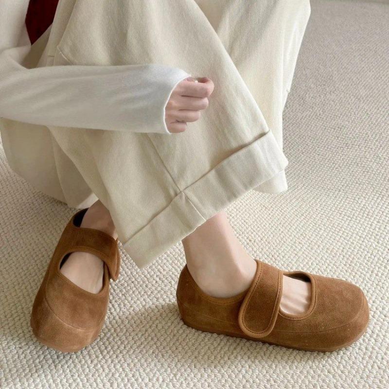 Retro Soft Bottom Round Head Mary Jane Shoes Women's Spring 2025 New Casual Japanese Sle  Gentle Wind Bean Shoes