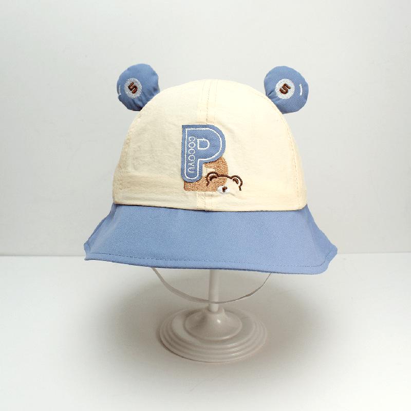 

2026 Spring/Summer Baby Sun Protection Bucket Hat for 1-3 Year Olds – Cute Little Bear Design, Korean Style 50 cm синій