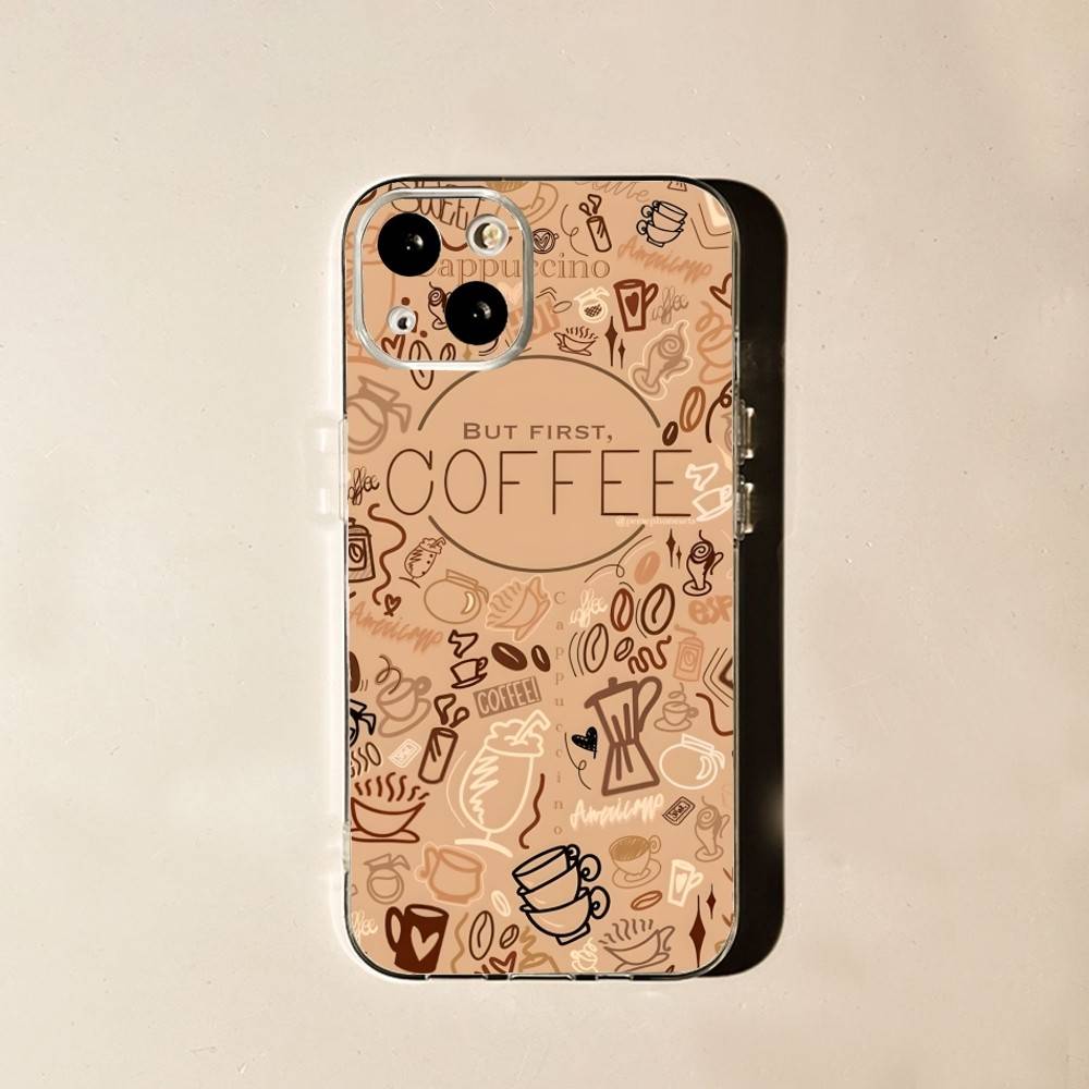 

Coffee Latte Ice Brown For iPhone 17,16,15,14,13,12,11 Pro,Max,Plus,X,XS,XR,SE4,E Mini Transparent Print Phone Case iPhone17Pro