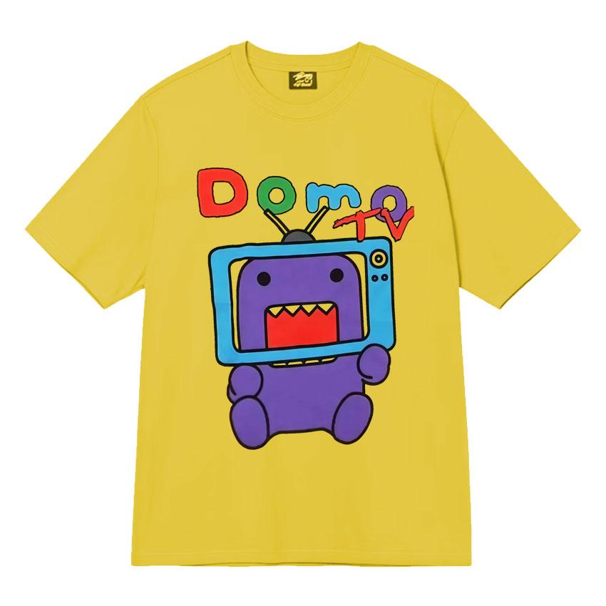 Humor Domo Kun Tv Meme T Shirts Mens Clothes Cotton Crewneck Casual TShirt Oversized Summer Y2K Short Sleeve Tshirt Streetwear