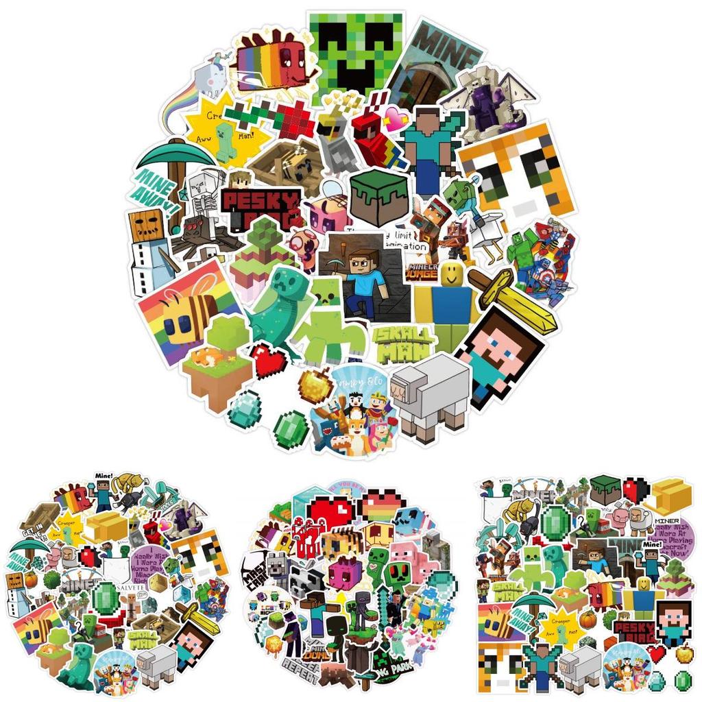 Game Minecraft 50pcs Stickers Pvc Waterproof Lapyop Bike Luggage Suitcase Decals